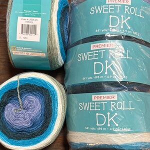 Premier Sweet Roll DK Yarn in Iceberg Blue, Teal, Navy, Lavender, White